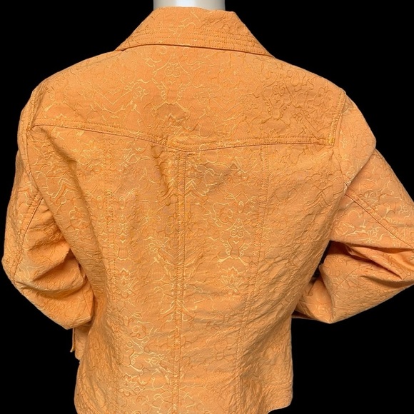 Coldwater Creek Women’s Orange 16 Embroidered 3 Button Blazer in EUC - Picture 4 of 10